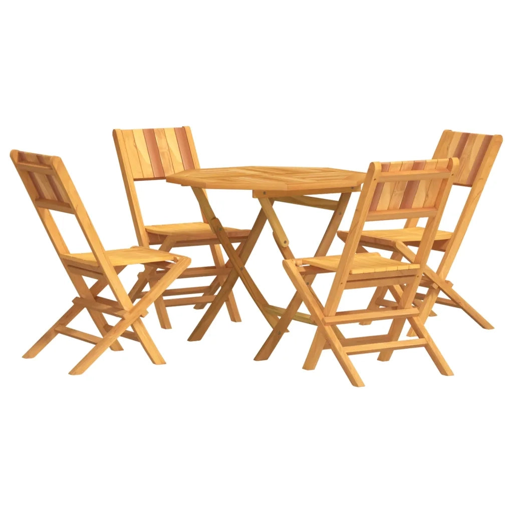 Set da Pranzo per Giardino 5 pz in Legno Massello di Teak 3155029
