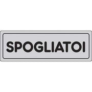 TARGA SEGNALETICA ADESIVA SPOGLIATOI - VINILE CM 15X5- 10 pezzi