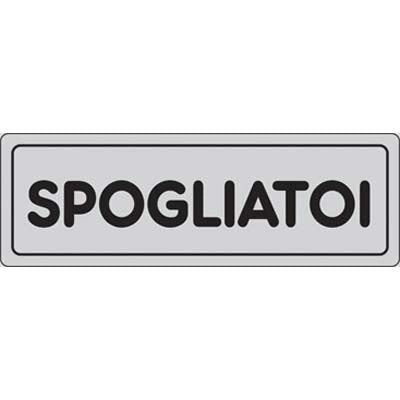 TARGA SEGNALETICA ADESIVA SPOGLIATOI - VINILE CM 15X5- 10 pezzi