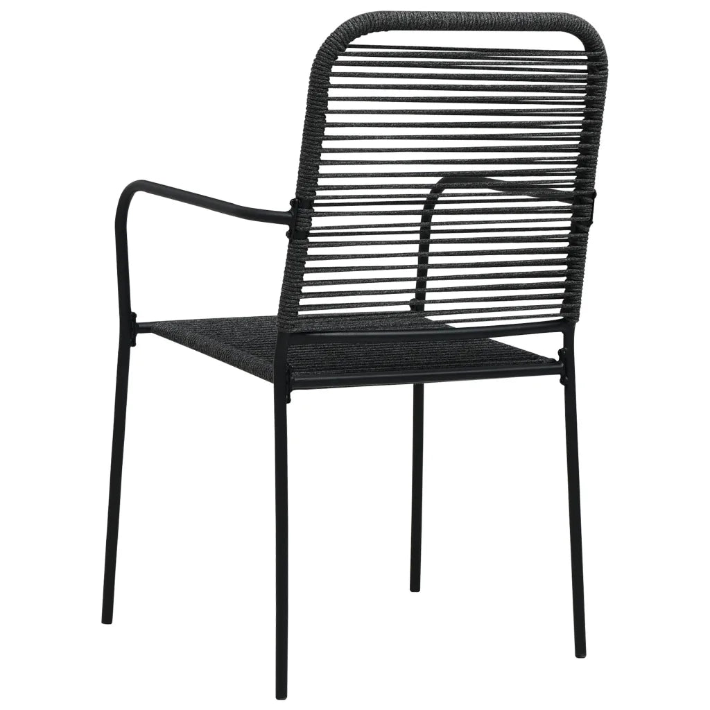 Set da Pranzo da Giardino 5 pz Nero in Vetro e Acciaio cod mxl 43599