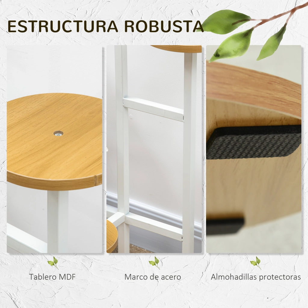 Libreria per Piante 4 Livelli ¨C Zephmum ¨C 40x40x95,5 cm Legno Naturale