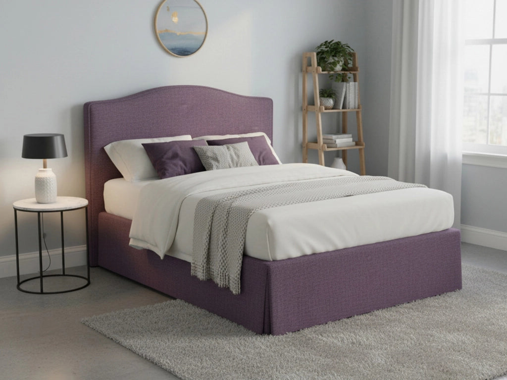 Morley, Letto Matrimoniale Sfoderabile Made in Italy, Viola Lilla