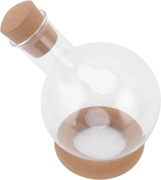 Caraffa da Vino in Vetro con Coperchio e Base - Dispensatore da Vino Transparente per Bar e Casa