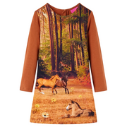 Abito da Bambina a Maniche Lunghe Cognac 128cod mxl 84255
