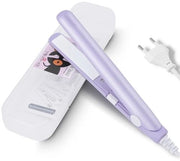Corona Mini Stiluttensile - 2 in 1 Mini Stiluttensile - Ideale per Viaggi - Rosa - Piastre Ceramica Termalina - Per Capelli Lisci e Ricci - C
