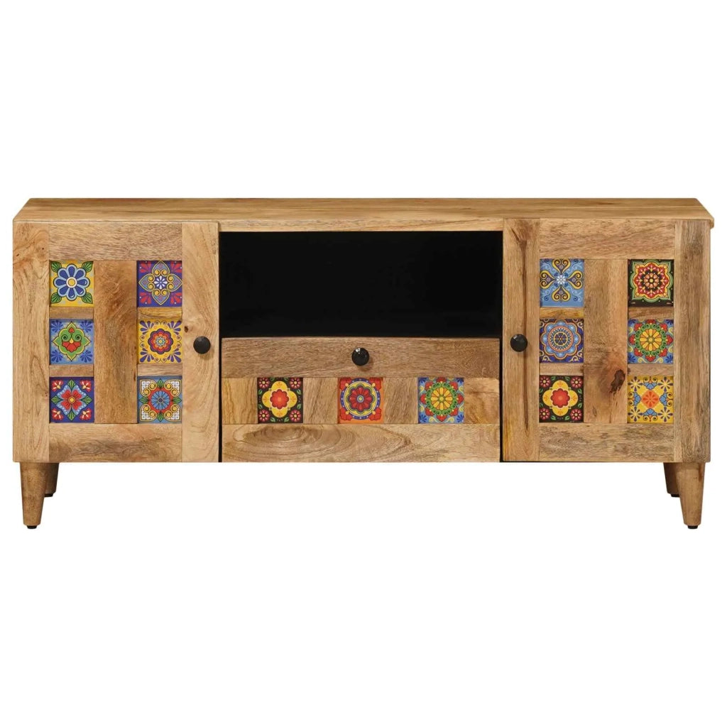 Mobile TV-Credenza per TV Naturale 105 x 33,5 x 46 cm Legno di mango massello