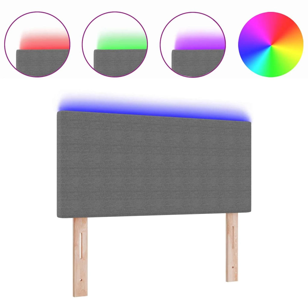 Testiera LED con testiera-Testata con LED-Testiera Decorativa Grigio chiaro 100 cm Poliestere 926784