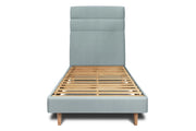 Letto 90x200 cm con testiera in linea - Tessuto velluto