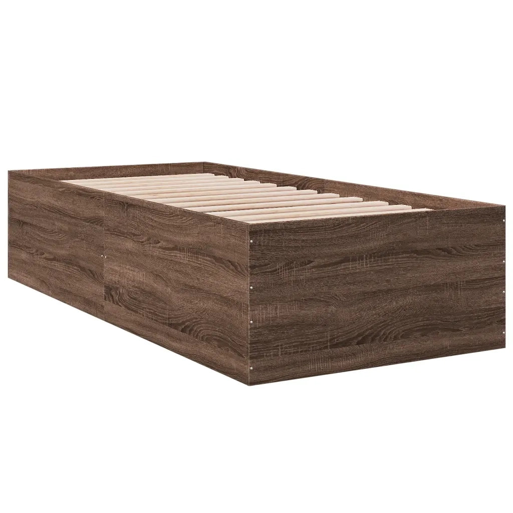 Giroletto-Struttura Letto Rovere Marrone 100x200 cm in Legno Multistrato 243215
