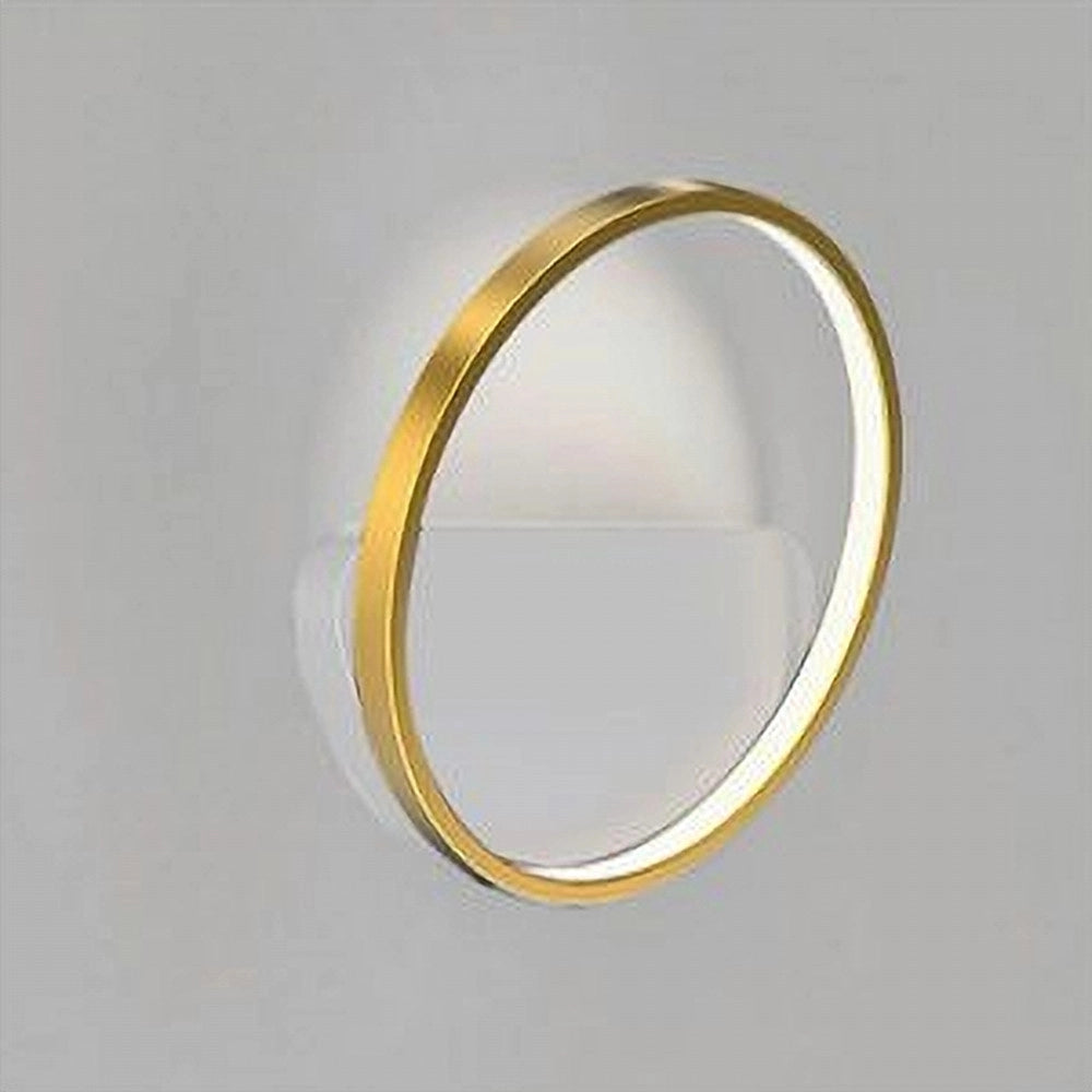 Trade Shop - Applique Parete Led 14w Cerchio Oro Lampada Tonda Design Moderno Luce 6500k 71262 -