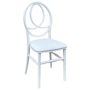 Sedia bianca con cuscino similpelle new phoenix in plastica monoblocco