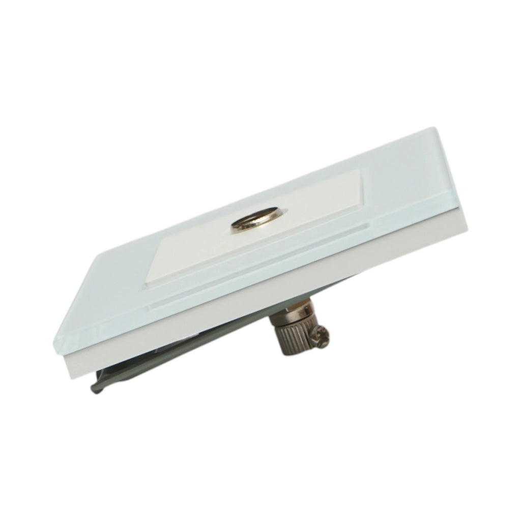 Presa TV da incasso bianca con cornice in vetro 86x86mm