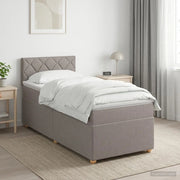 Letto box spring con materasso Tortora 90 x 190 cm Tessuto 3452321