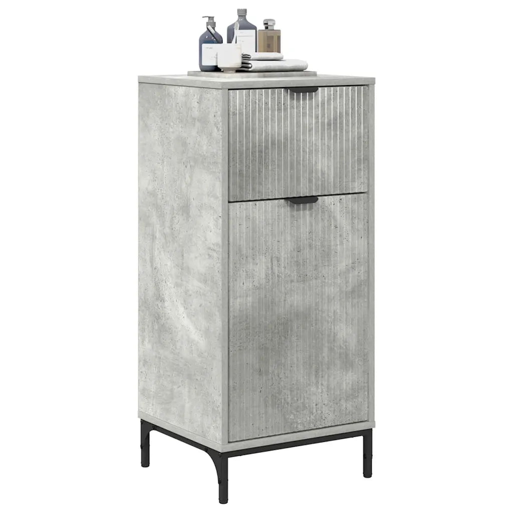 Mobile da Bagno con cassetto Grigio cemento 39,5 x 36 x 88 cm
