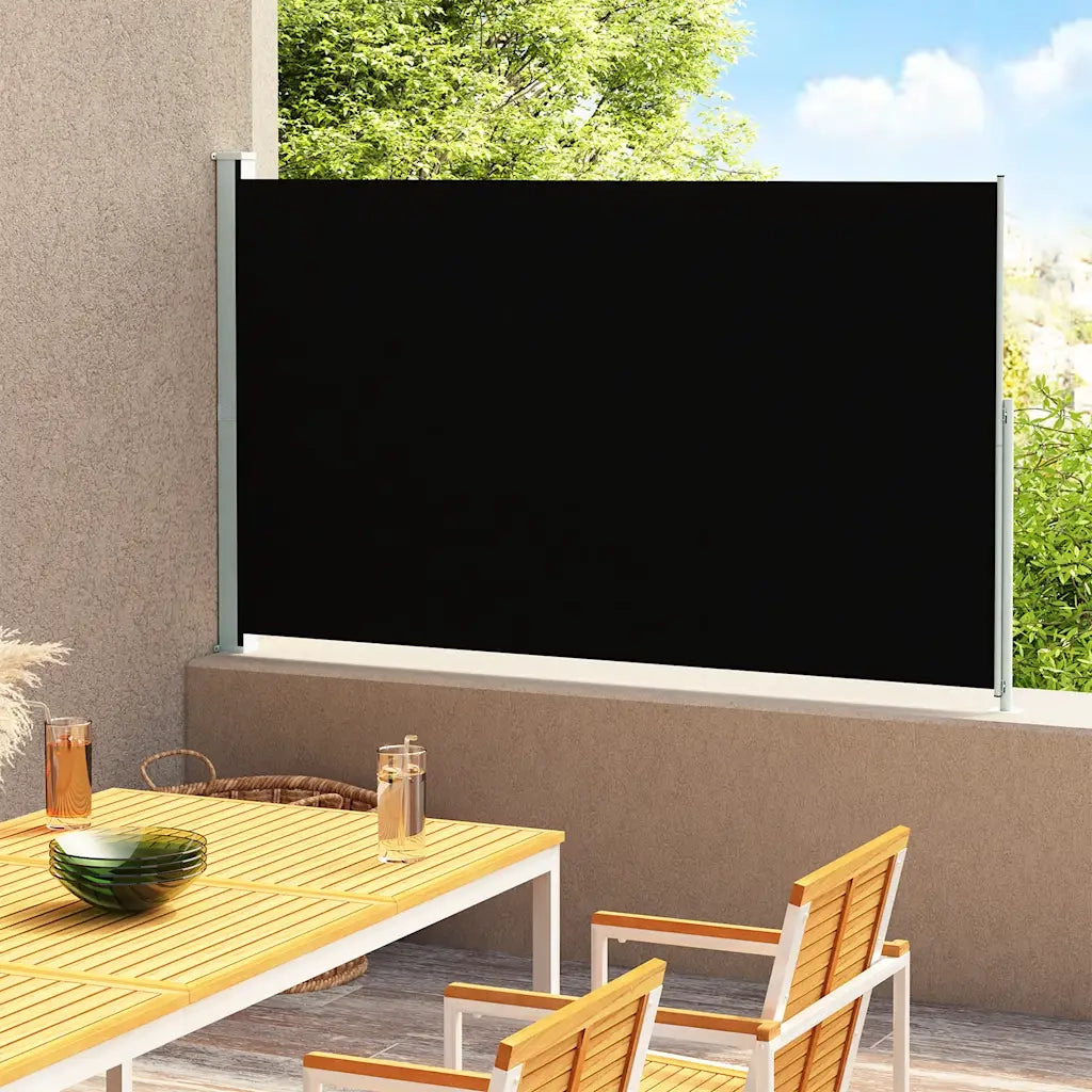 Tenda Laterale Retrattile per Patio 180x314 cm Nera 313399