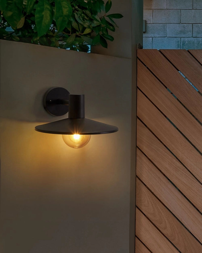 Lampada da parete per esterni Sconce nere Metallo Alluminio Materiale sintetico Opaco Design moderno Giardino Patio