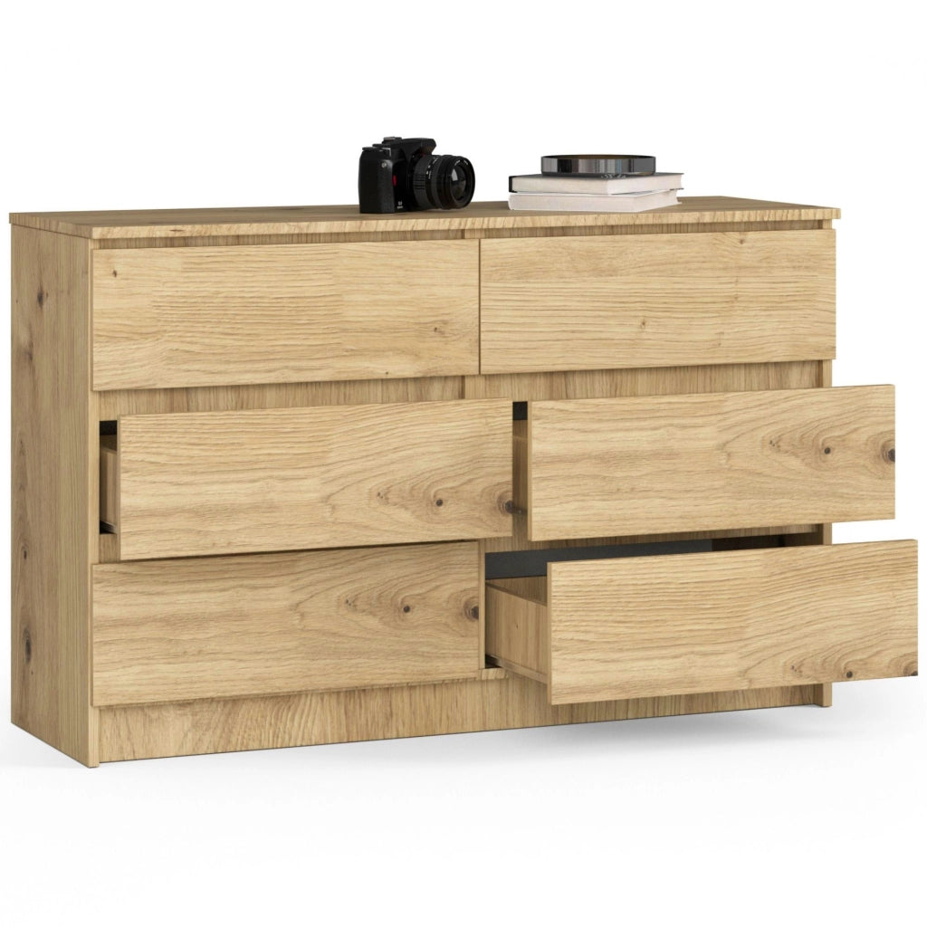 Cassettiera AKORD K120 Quercia Artisan 120 cm 6 cassetti 120x40x77 cm