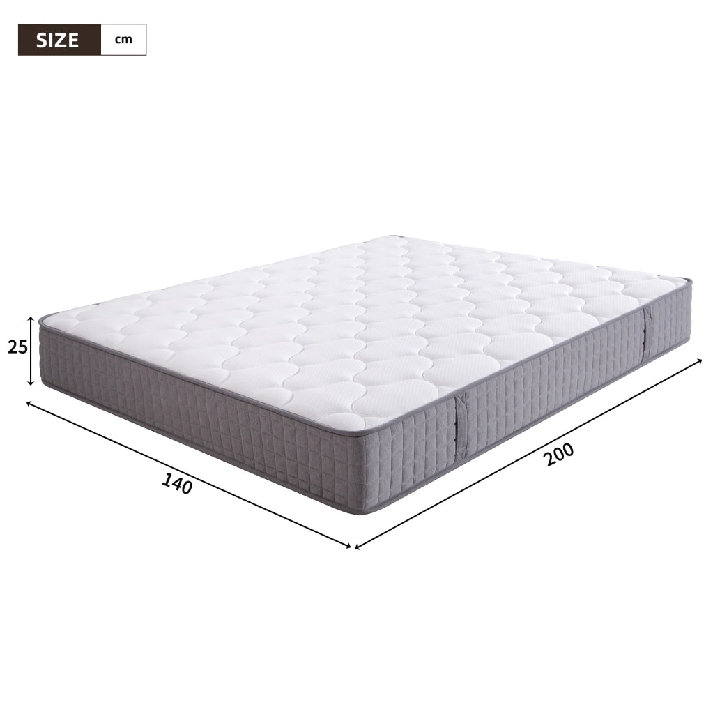 Materasso a molle insacchettate 7 zone H3 140x200x25 cm; bianco