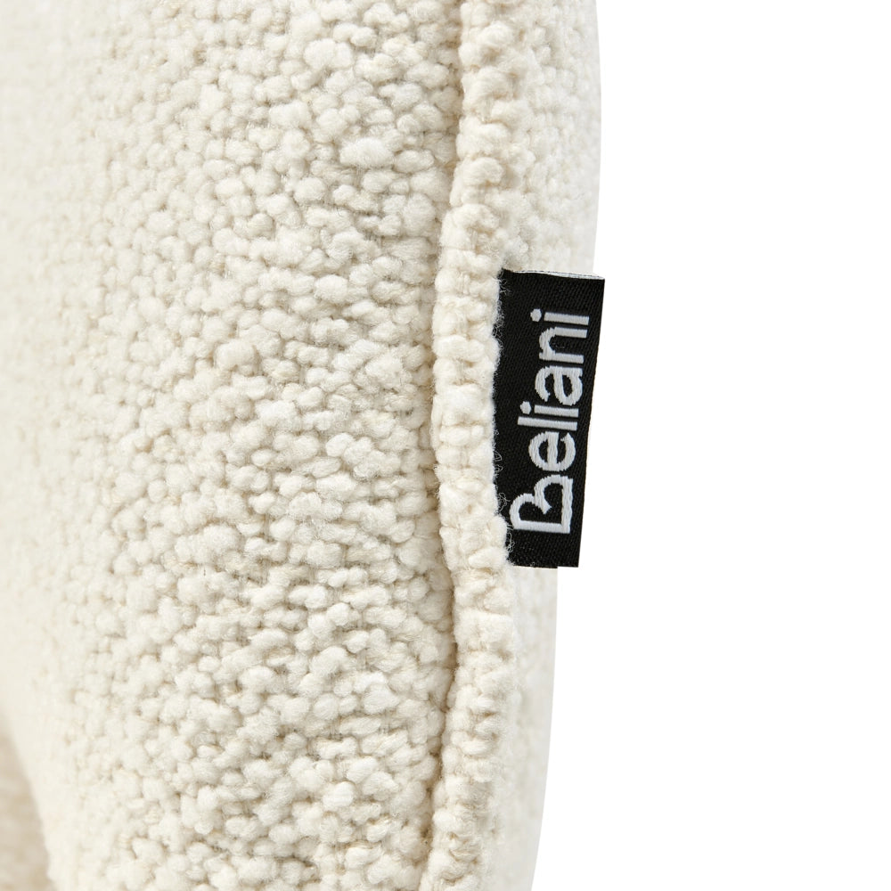 Poltrona Boucle Bianco Sporco Tessuto imbottito Morbide gambe nere Soggiorno industriale