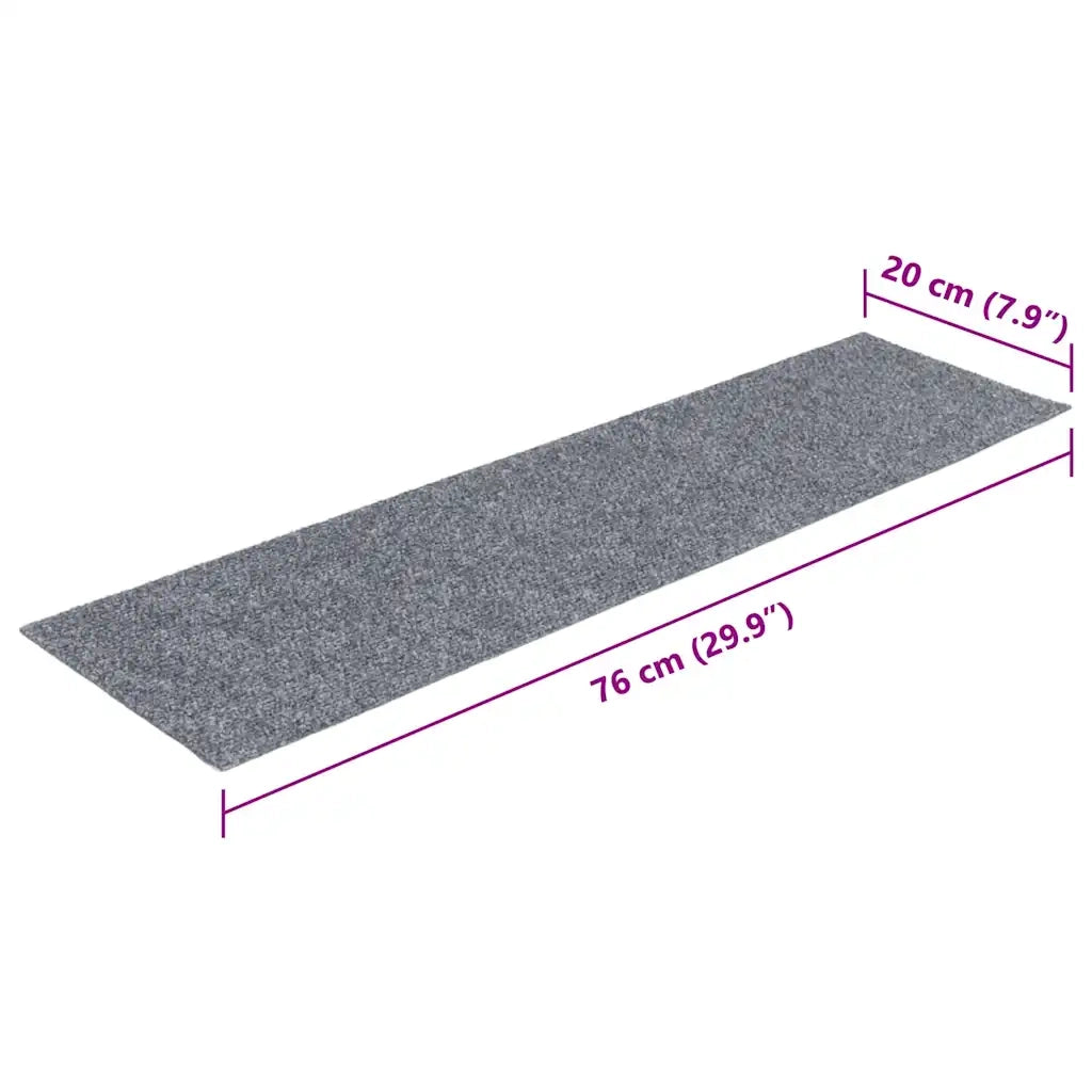 Tappetini per scale autoadesivi 15 pz | Gradini per Scale 76x20 cm Grigio chiaro Rettangolari