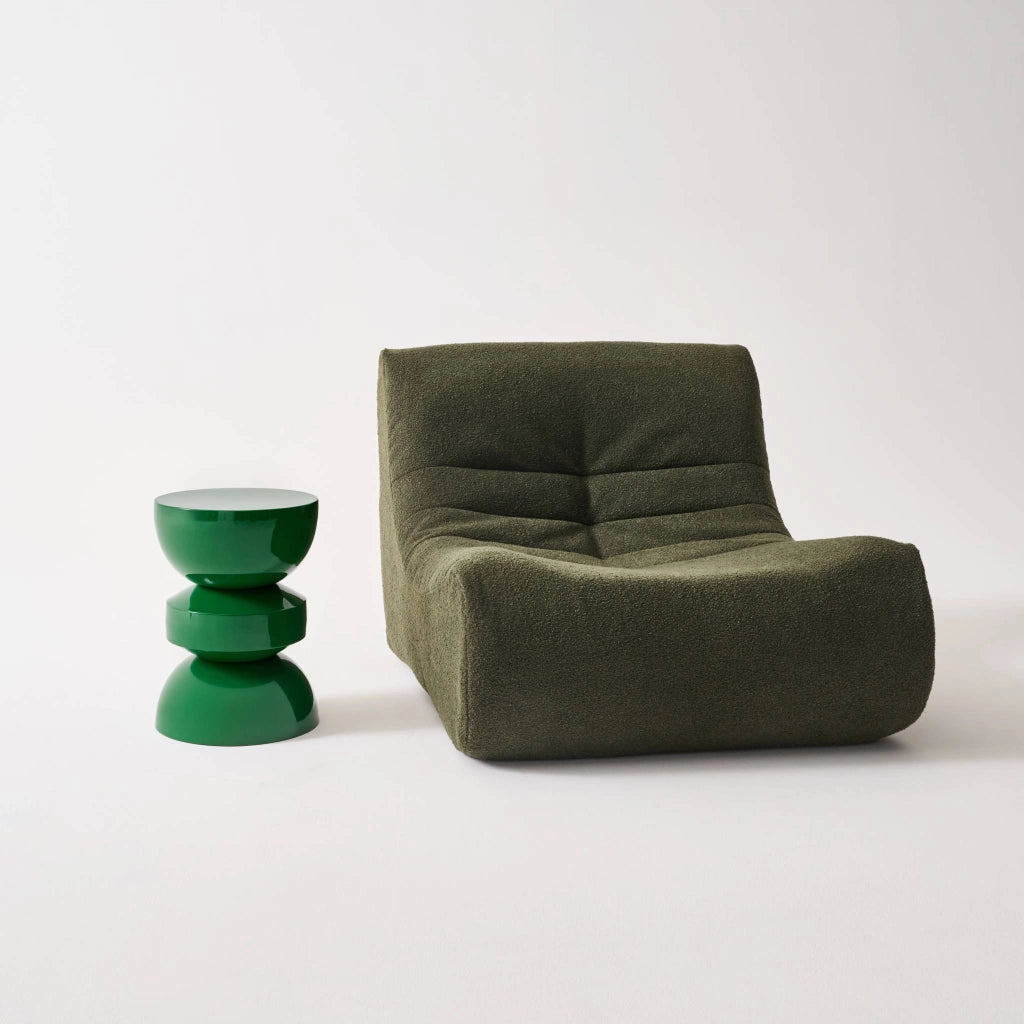 Tavolo d'appoggio in metallo effetto glassy, 44,5cm, verde scuro