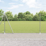 Pali per Recinzioni con Piastrine di Base 7 pezzi Ã˜32mm 78,5cm Acciaio Zincato