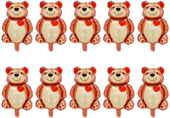 Decorazioni per Feste - Mini Balloncini di Lattina - 10 Pezzi - Film di Alluminio di Alta Qualità - 30x45cm - Decorazioni per San Valentino