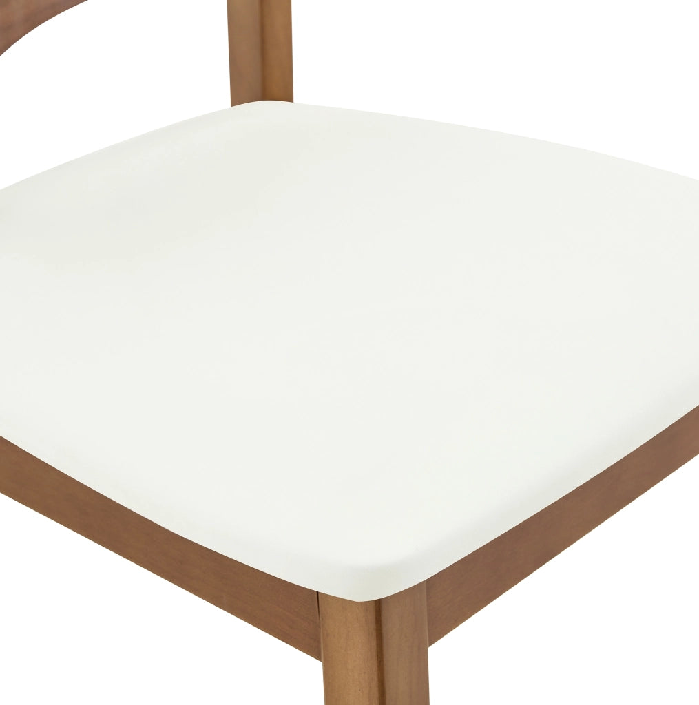 Set di 2 sedie da pranzo con schienale a farfalla; seduta imbottita in legno; bianco