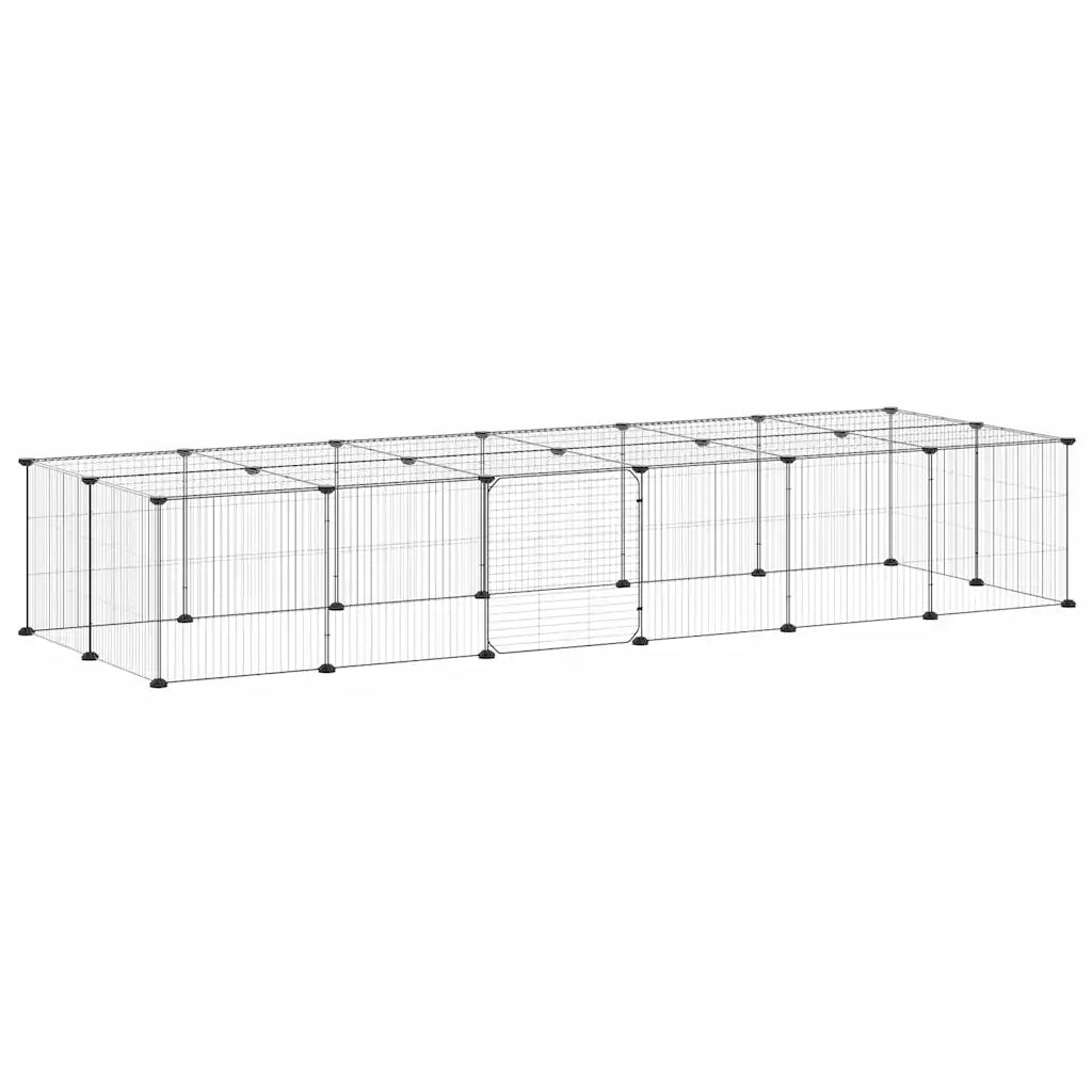 Gabbia per Animali 28 Pannelli con Porta Nero 35x35 cm Acciaio 3114059