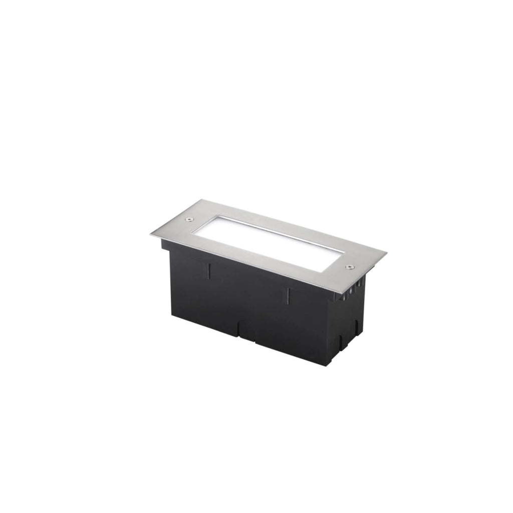 FARO A INCASSO CALPESTABILE LED WALK ACCIAO RETTANGOLARE 12W 1500LM 4000K IP67 9X21X6,6CM