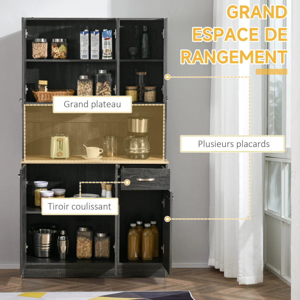 Armadio da cucina con ante e cassetto ¨C zephmum ¨C 6 porte, 1 cassetto, grande ripiano