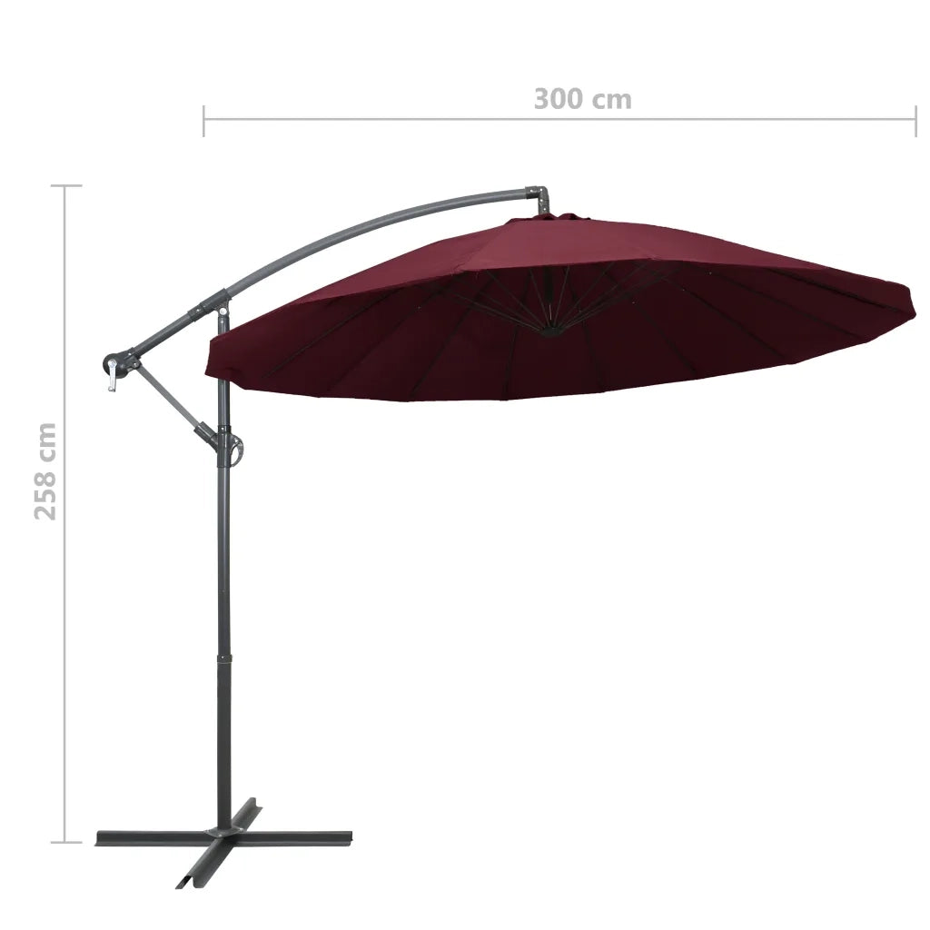 Ombrellone a Sbalzo-Ombrello da giardino Bord¨° 3 m Palo in Alluminio