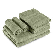 Set Asciugamani Bagno 6 Pezzi in Spugna di Cotone 400 g/m², 2 Teli 70x140 cm, 2 Asciugamani 50x90 cm e 2 Ospiti 30x50 cm, Morbidi e Assorbenti Verde