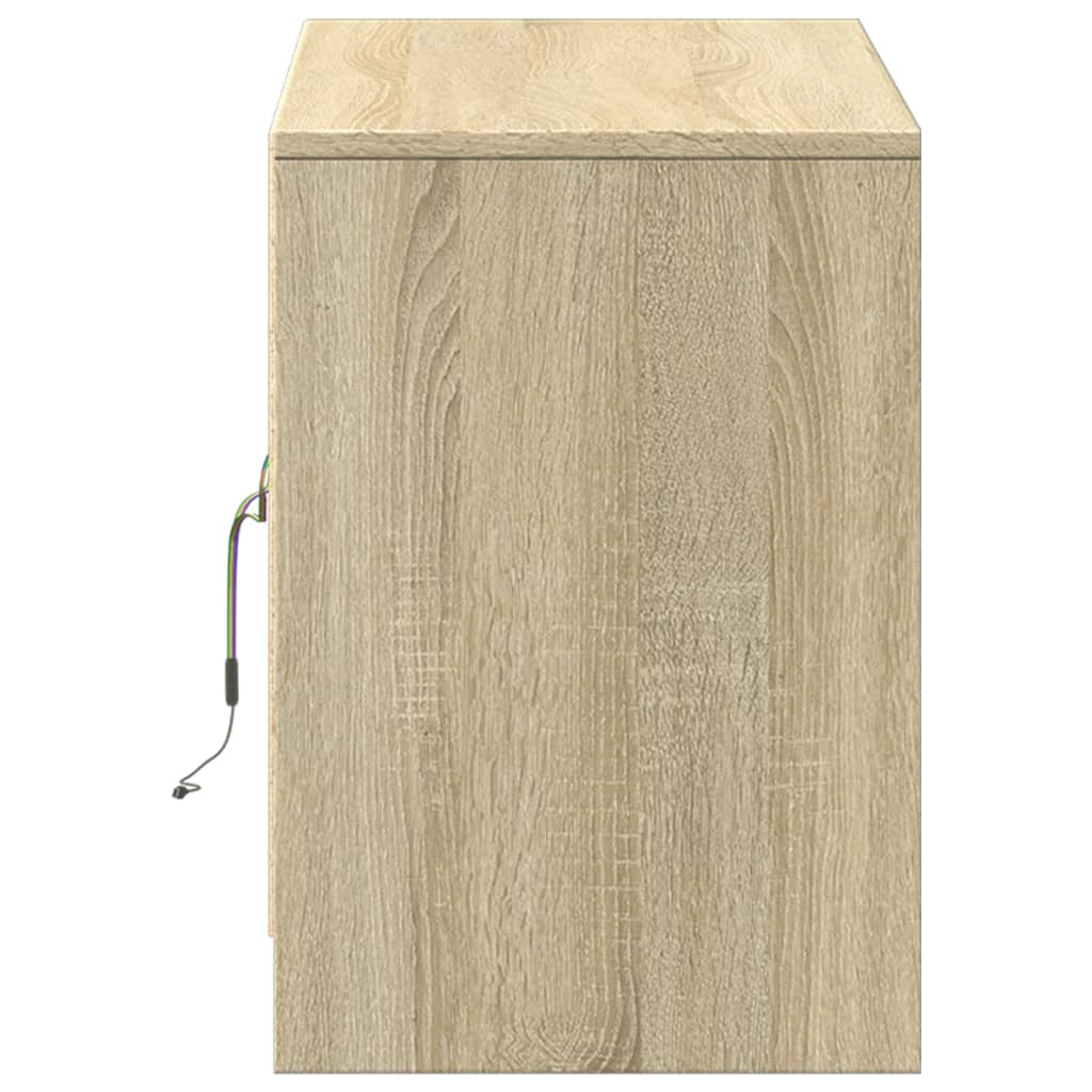 Mobile TV multimediale scaffale TV credenza TV sala da pranzo soggiorno camera da letto con LED rovere Sonoma 100 x 34 x 50 cm derivati ​​del legno marrone 02_0026483