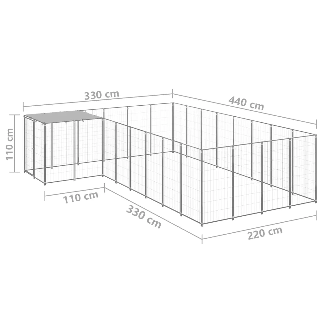 Gabbia per Cani Argento 10,89 mÂ² in Acciaio   cod mxl 48593