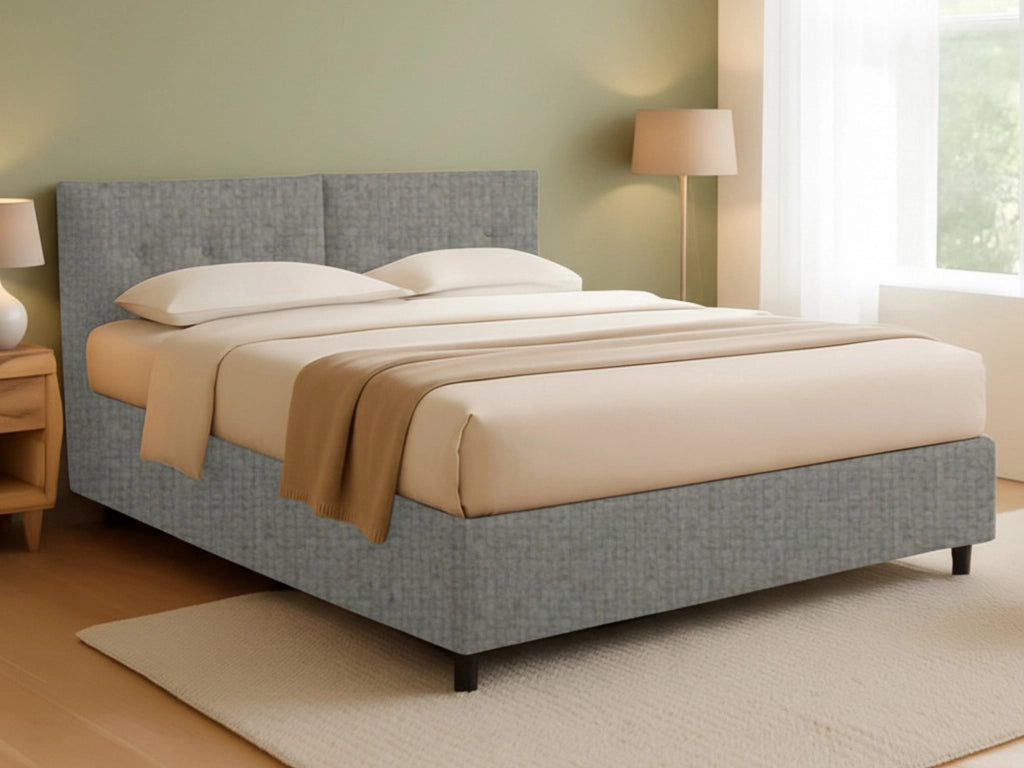 York, Letto Piazza e Mezza Sfoderabile Made in Italy, Grigio Cenere
