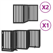 Cancello Cani Porta Pieghevole Nero 12 Pannelli 600cm Pioppo CFW9638842