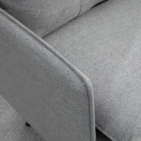 Poltrona Moderna in Tessuto con Seduta Imbottita e Gambe in Acciaio, 76x68x80 cm, Grigio