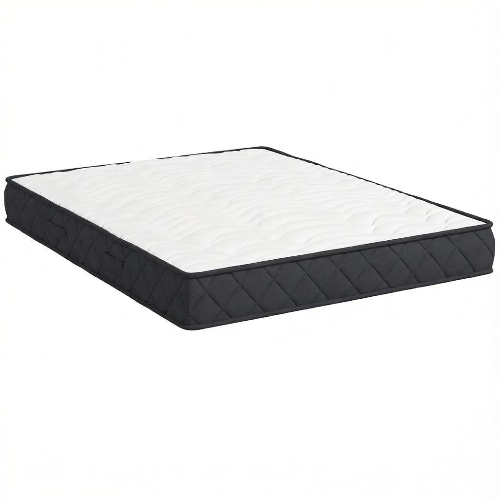 MATERASSO 140x190 cm Bianco/Grigio in poliestere e schiuma, 20 cm
