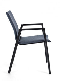 Set 4 Sedie da Giardino 55,5x60x83h cm con Braccioli Odeon Antracite Denim