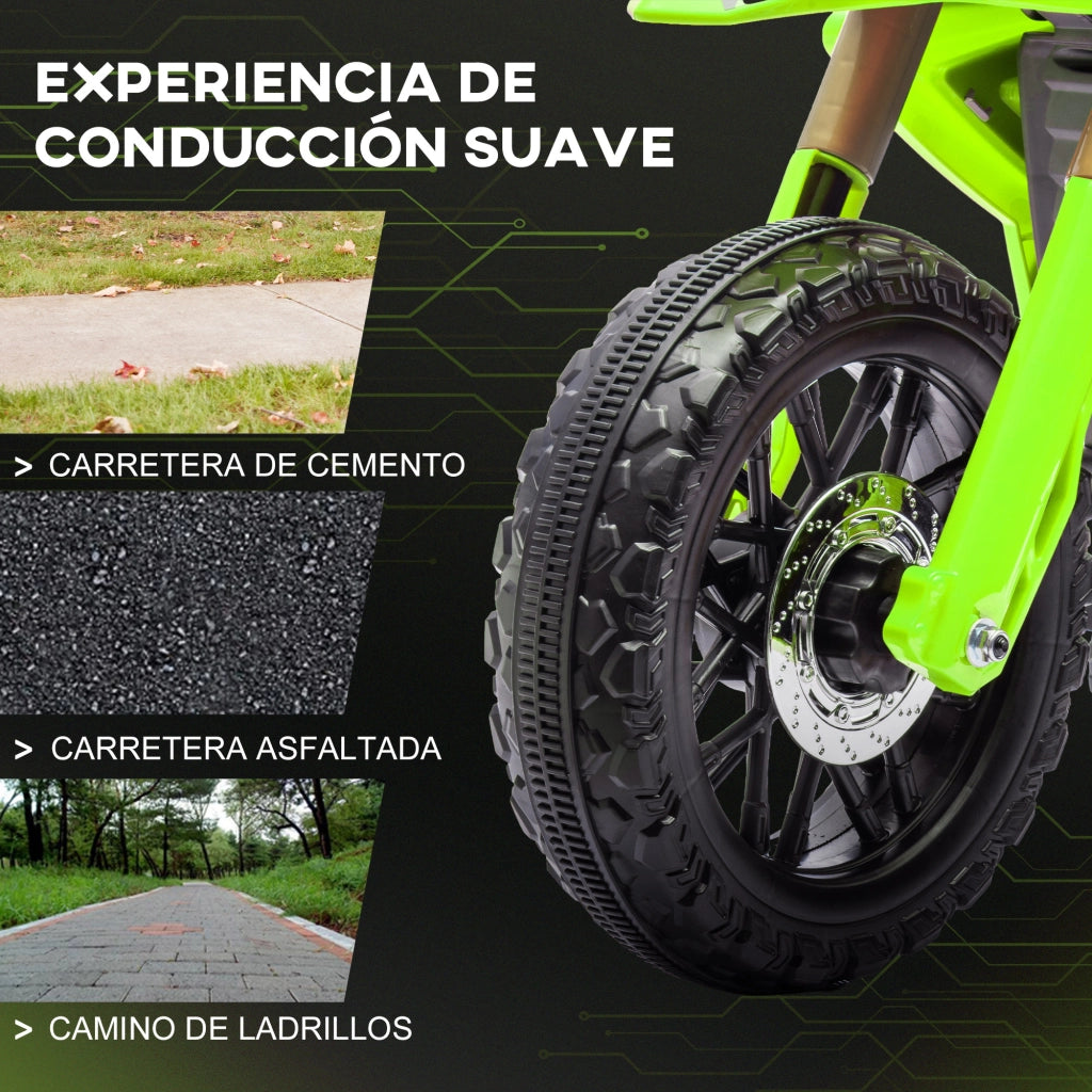 Moto Elettrica Bambini Verde 12V ¨C zephmum ¨C Verde 30 kg