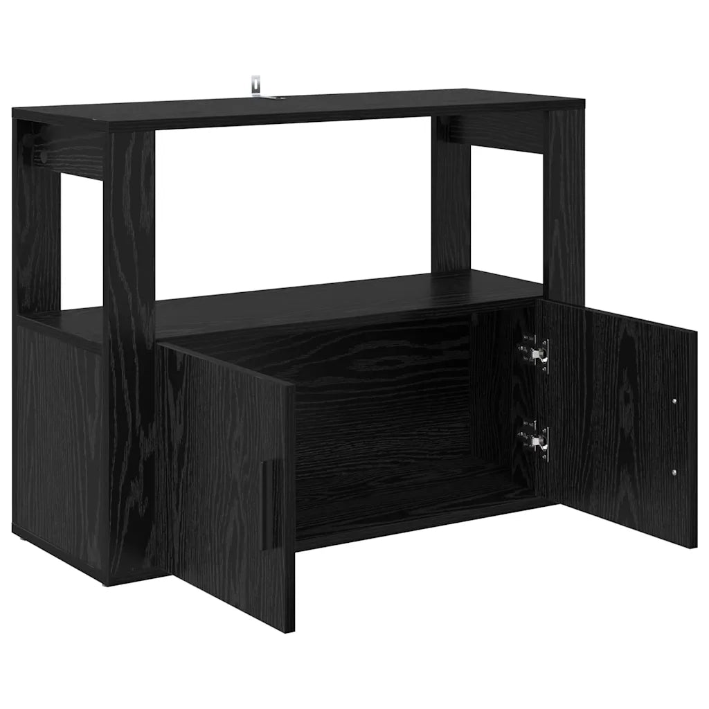 Credenza-Buffet-Armadio da cucina Rovere nero 80 x 30 x 60 cm Legno multistrato