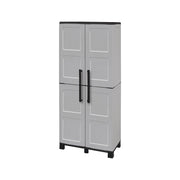 Mobile da Giardino Askan, Armadio da Esterno 3 Ripiani Made in Italy, 68x37x169h cm Grigio Chiaro