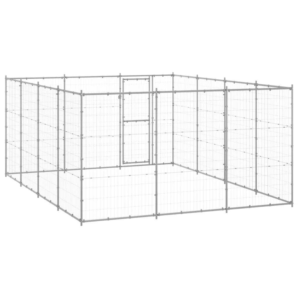 Cuccia da esterno gabbia recinto per animali box per cani da esterno in acciaio zincato 14,52 m² 02_0000408