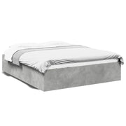 Letto matrimoniale | Letto per adulti | Giroletto Grigio Cemento 150x200 cm in Legno Multistrato