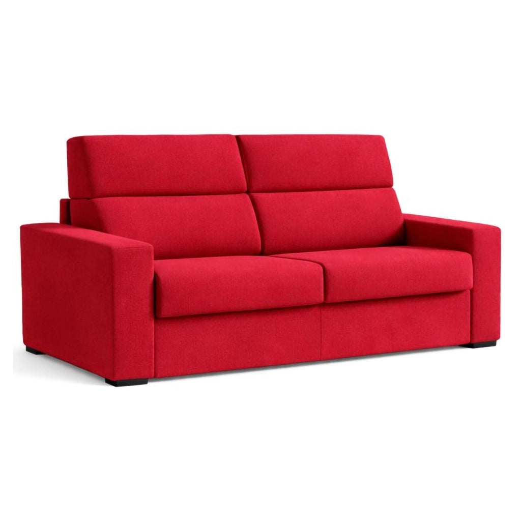 Ecate, Divano Letto 2 Posti Sfoderabile Made in Italy, 200x95 cm Rosso