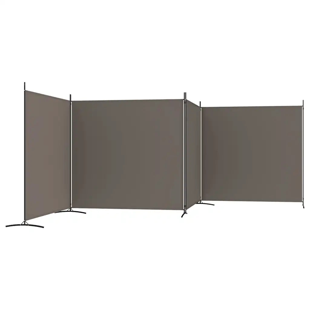Divisorio a 4 Pannelli Antracite 698x180 cm Tessuto