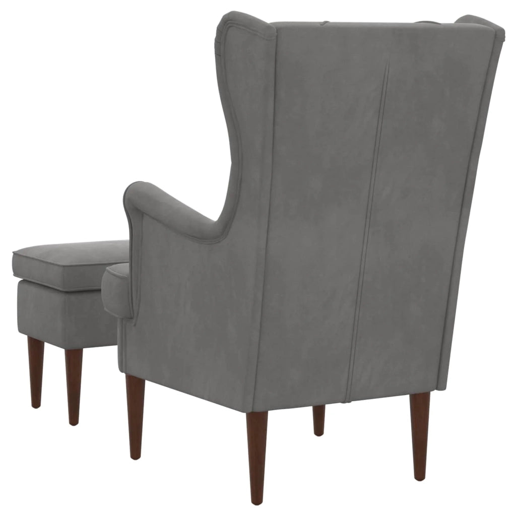 Poltrona con Ottomano 2 pz Grigio Scuro Velluto 3418848