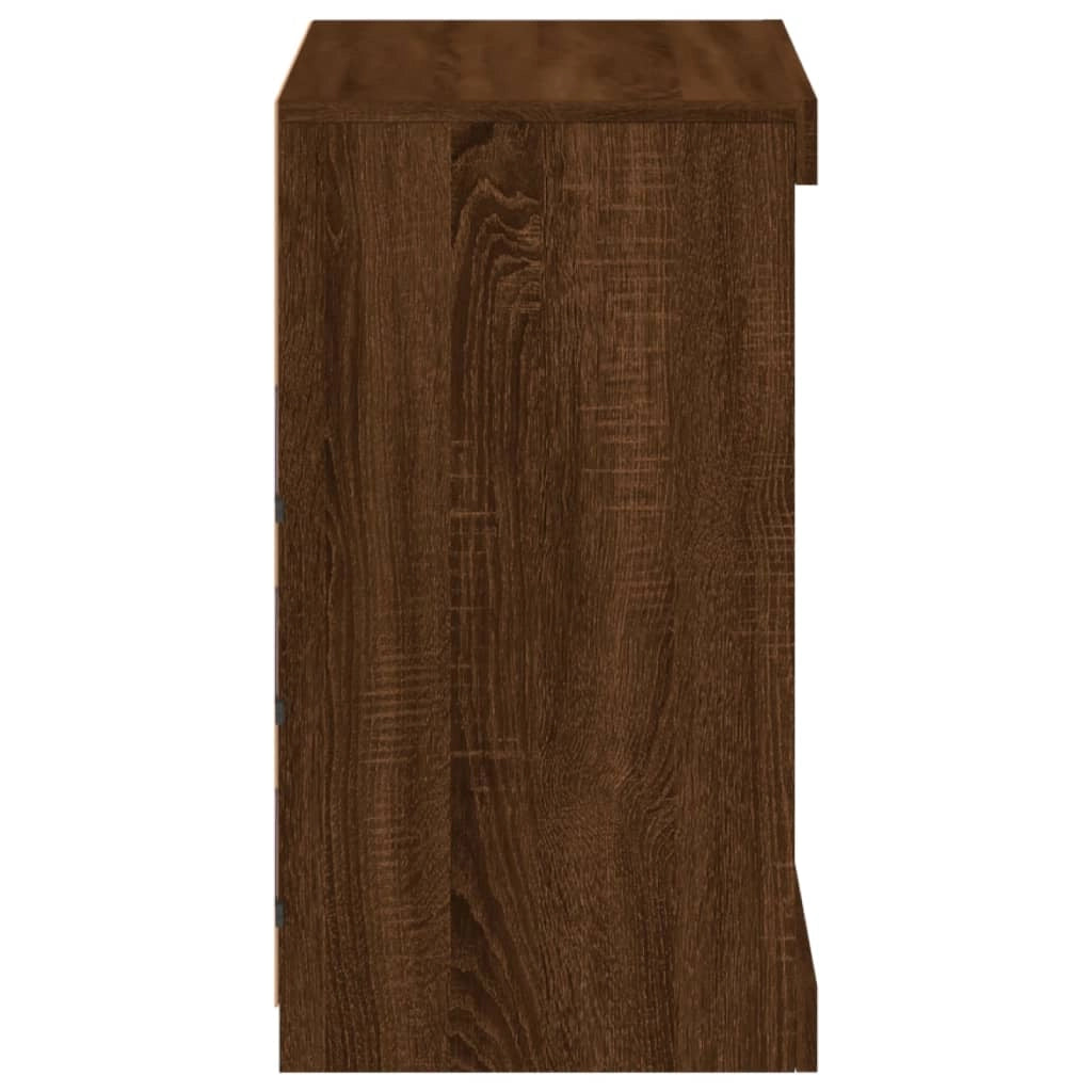 Credenza cassettiera armadio mobile contenitore organizer per cucina soggiorno salotto con luci LED 60,5 x 37 x 67 cm marrone 02_0029928