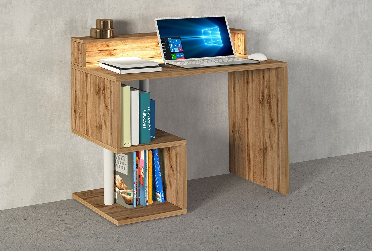 Scrivania a Giorno 100x50x92,5 cm Esse Rovere Wotan